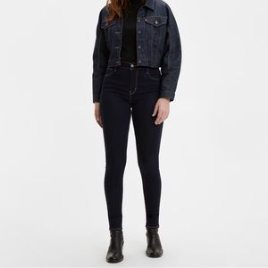 Levi 720 high rise super skinny dark wash jeans.